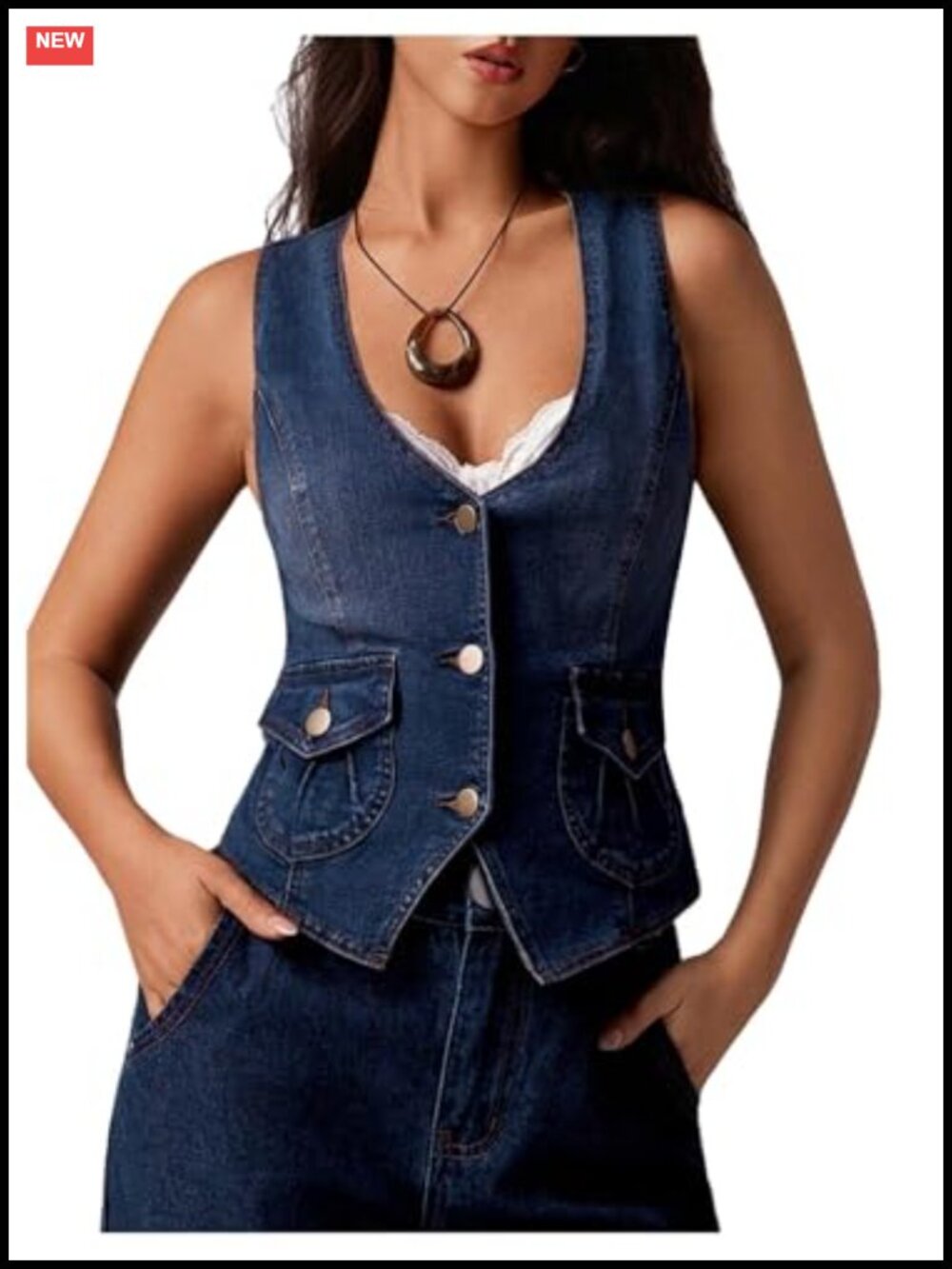 Vintage Y2K Denim Vest - Sleeveless Jean Jacket Women Slim Fit